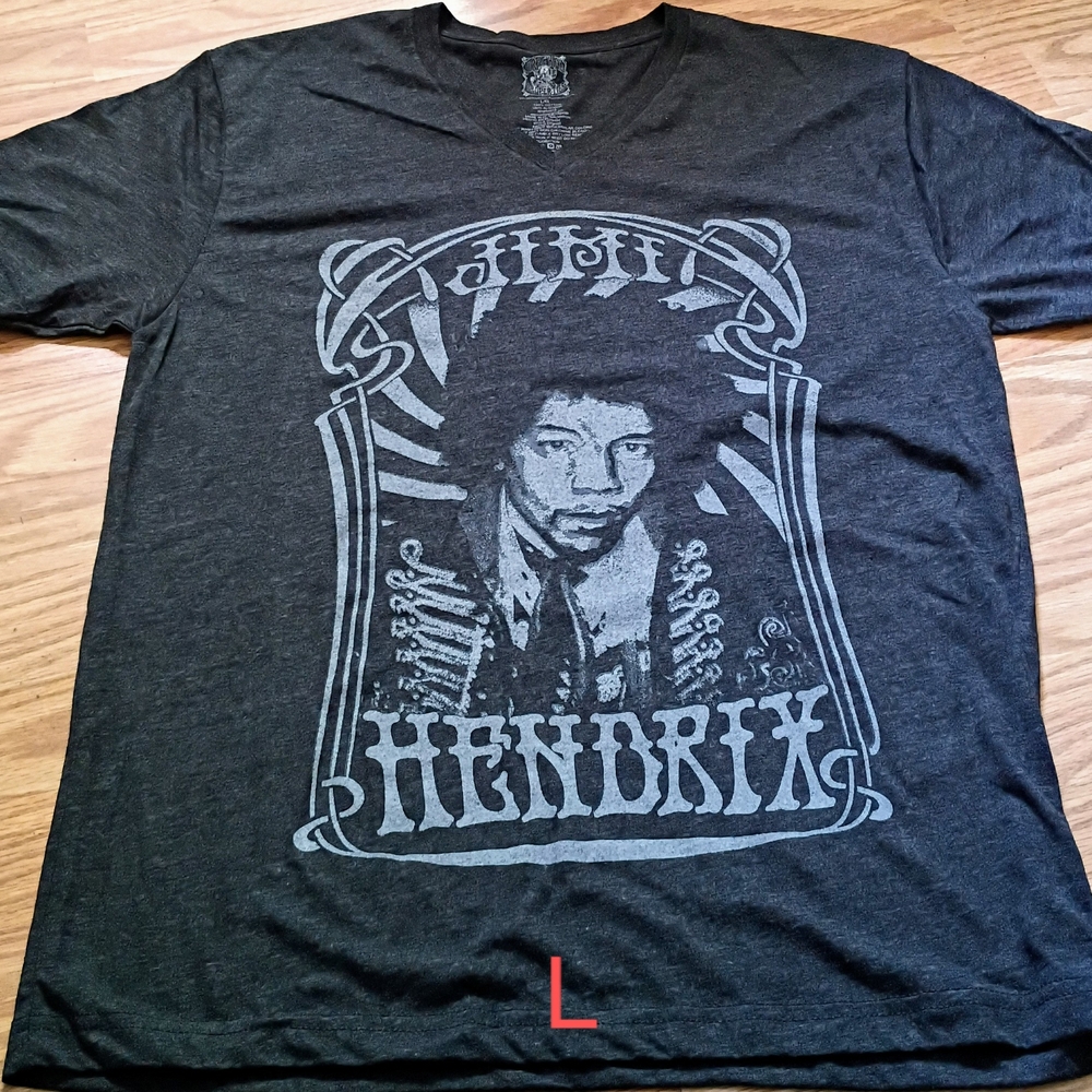 Black Short Sleeve Hendrix Tee with Psychedelic Design
